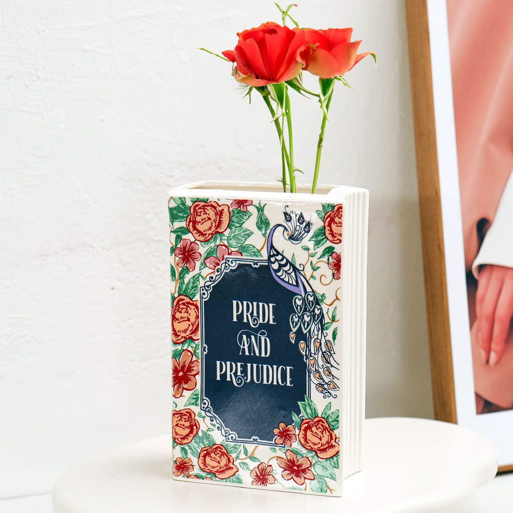 Ceramic Book-Shaped Vase