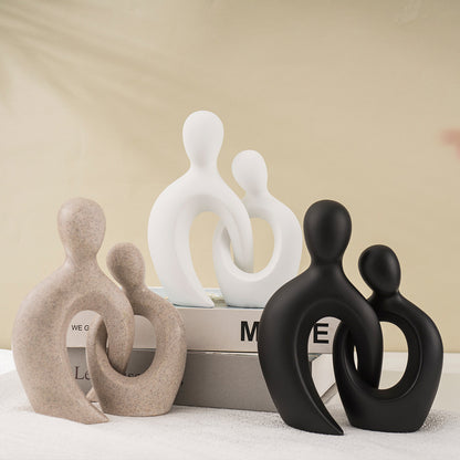 Ceramic Couple Sculptures For Home Decor