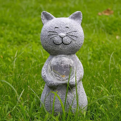 Garden Solar-Powered Cat Ornament