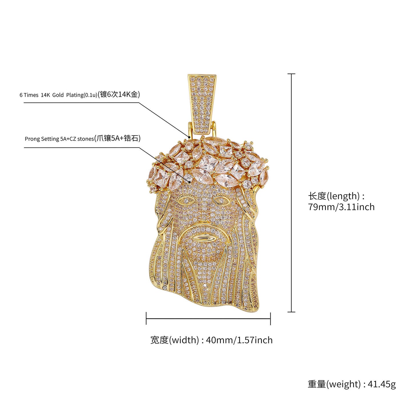 Jesus diamond-studded necklace,a gift for lover、friends and yourself.