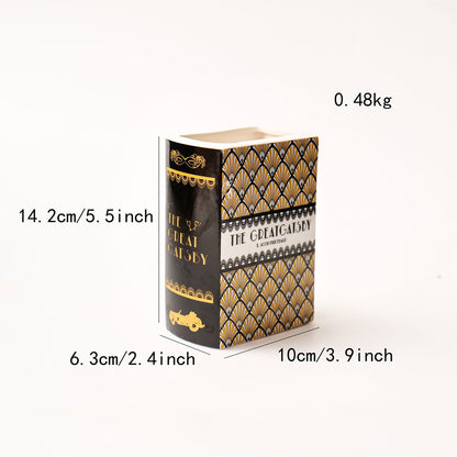 Ceramic Book-Shaped Vase